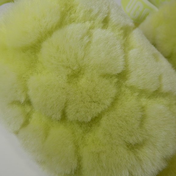 UGG Fluff Yeah Poppy Slide Platform SLIPPERS Size 7 38 Pollen Lime Yellow NEW - Picture 7 of 10